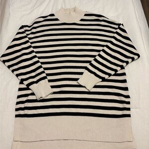 Express Black and White Cowl Neck Sweater